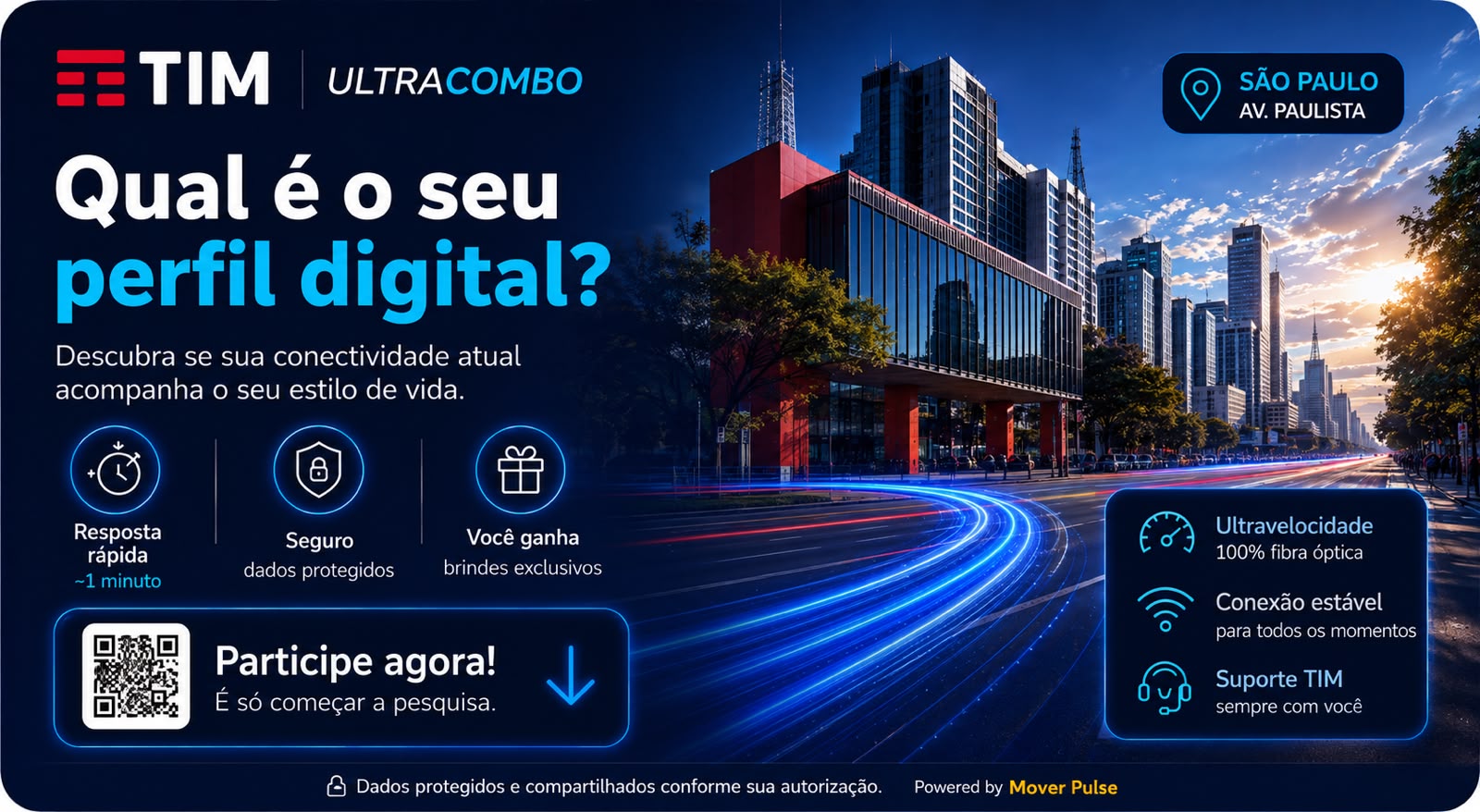 Arte do quiz Qual é o seu perfil digital, da TIM UltraCombo